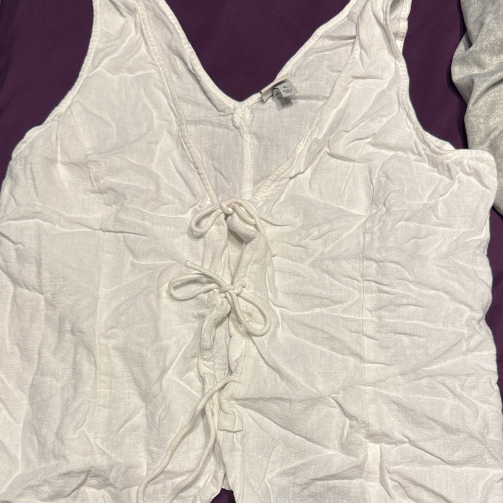 a new day White Lace-Up Camisole